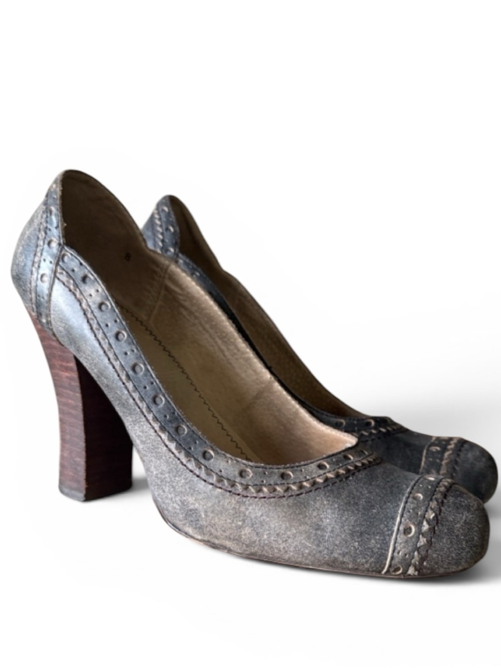 SEYCHELLES ladies pewter pumps excellent condition size 8